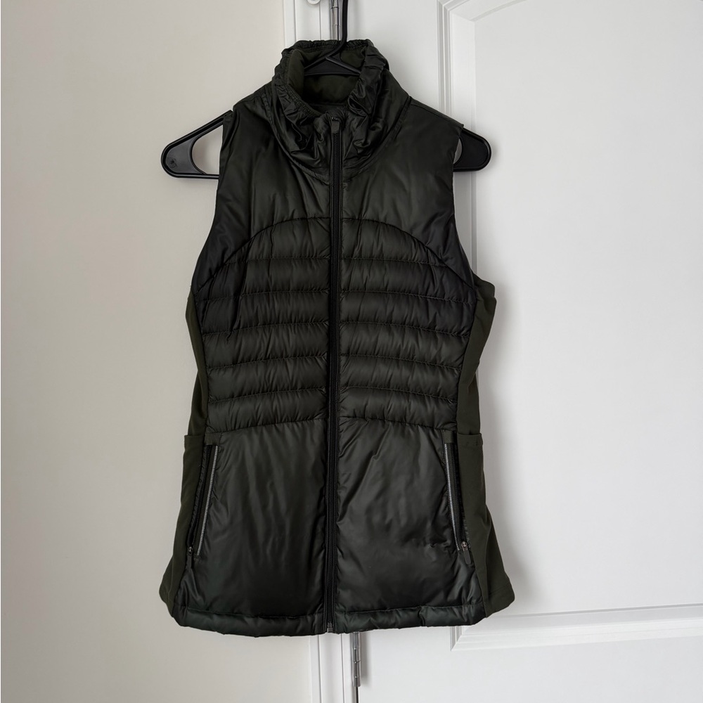 Olive green lululemon puffer vest